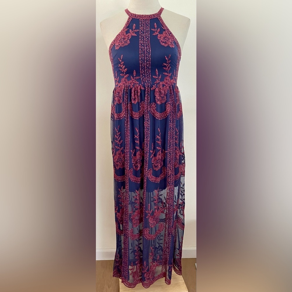 Alter’d State | Embroidered Maxi | Mesh Overlay | Coverup | Women’s M
